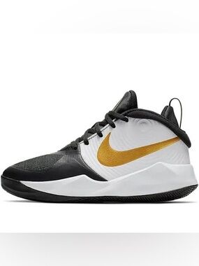 Nike Team Hustle D9 Black Metallic Gold basketball shoes, 4.5